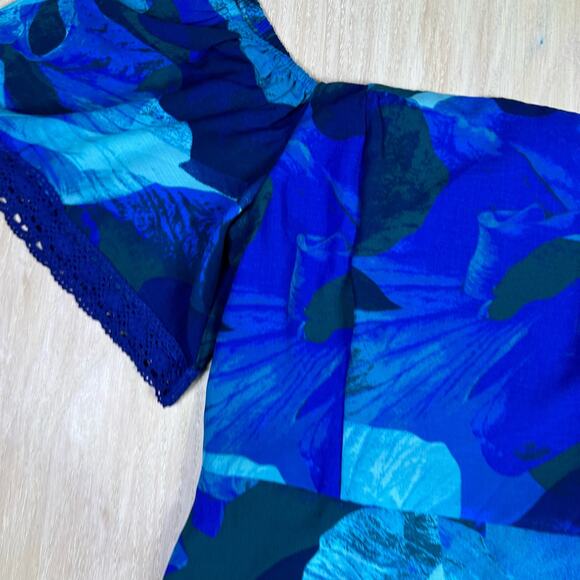 NWT Sophia Jeans by Sophia Vergara Shoulder Bustier Floral Midi Dress Medium - Picture 3 of 16